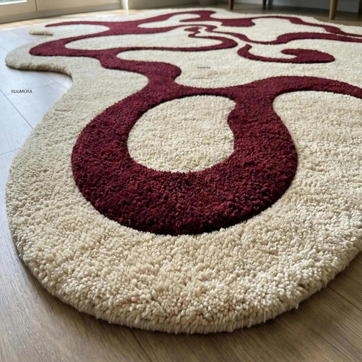 Handmade Premium Collection Woollen Rug Loop Pile Floral Hand Tufted Carpet for Living Room Bedroom Drawing Room Hall and Floor 12X18 Size