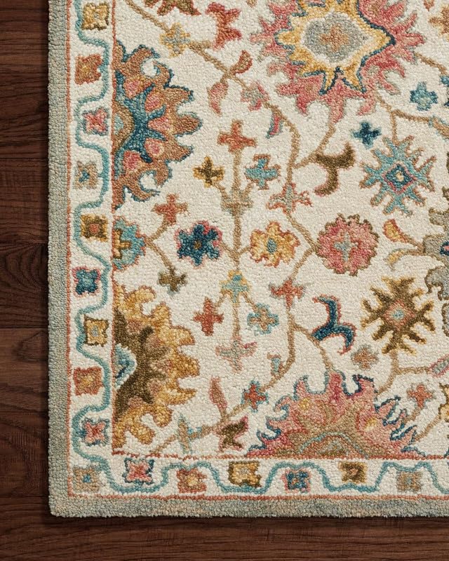 Handmade Premium Collection Woollen Rug Loop Pile Floral Hand Tufted Carpet for Living Room Bedroom Drawing Room Hall and Floor 12X18 Size (Copy)