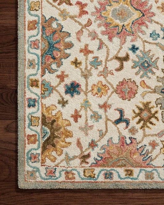 Handmade Premium Collection Woollen Rug Loop Pile Floral Hand Tufted Carpet for Living Room Bedroom Drawing Room Hall and Floor 12X18 Size (Copy)