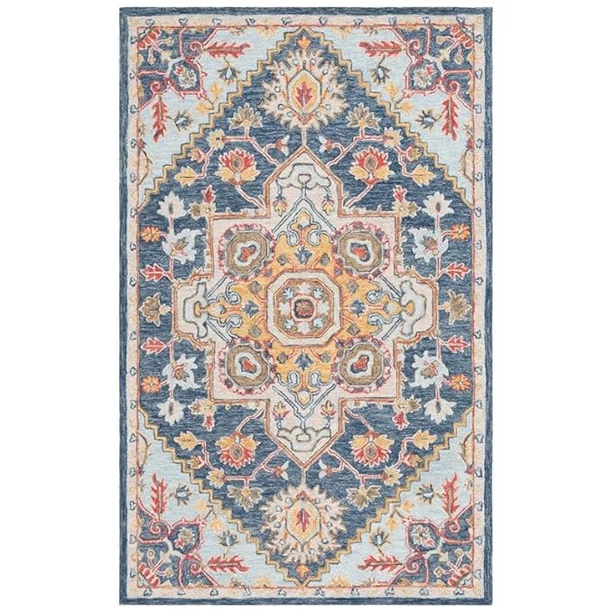 Handmade Premium Collection Woollen Rug Loop Pile Floral Hand Tufted Carpet for Living Room Bedroom Drawing Room Hall and Floor 12X18 Size (Copy) (Copy)