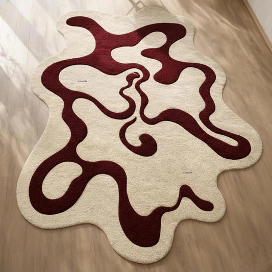 Handmade Premium Collection Woollen Rug Loop Pile Floral Hand Tufted Carpet for Living Room Bedroom Drawing Room Hall and Floor 12X18 Size