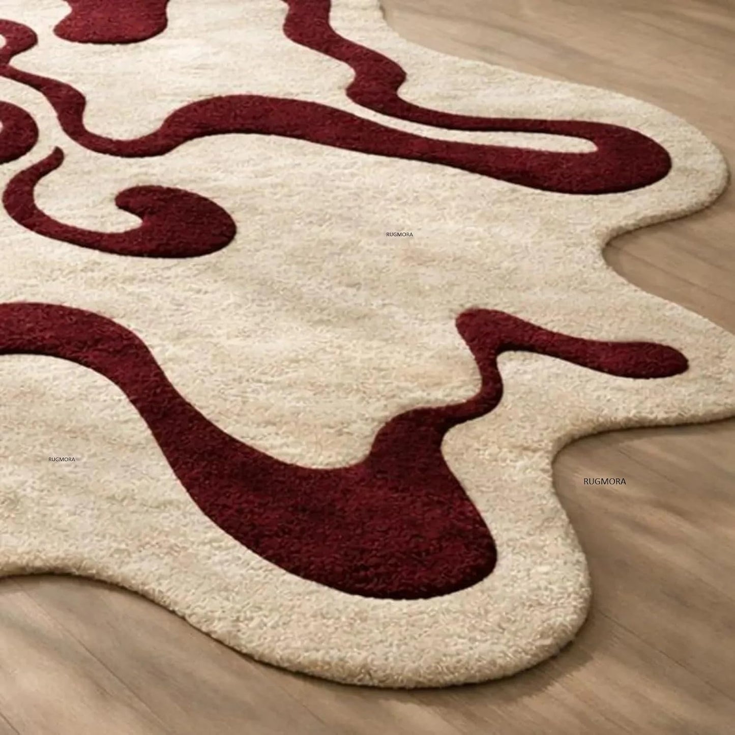 Handmade Premium Collection Woollen Rug Loop Pile Floral Hand Tufted Carpet for Living Room Bedroom Drawing Room Hall and Floor 12X18 Size