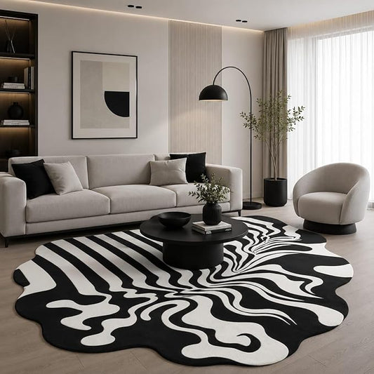 Hand Tufted Wool Rug 15x20 Ft – Modern Irregular Shape Aesthetic Carpet, 1 Inch Thick Pile, Anti-Skid Backing, Soft Handmade Woolen Area Rug for Living Room, Bedroom, Hall Décor