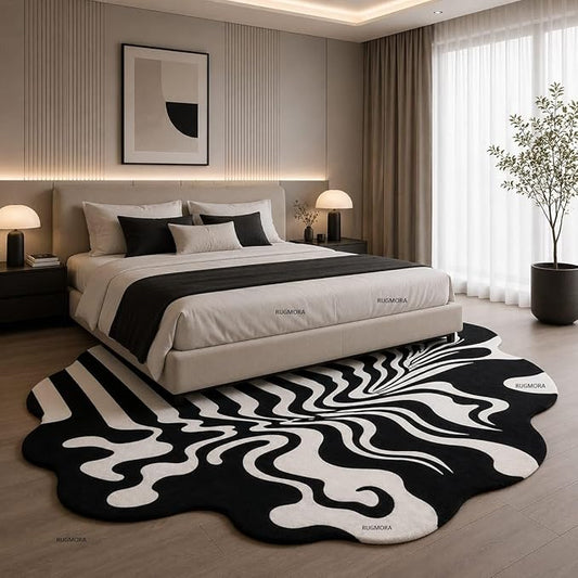 Hand Tufted Wool Rug 15x20 Ft – Modern Irregular Shape Aesthetic Carpet, 1 Inch Thick Pile, Anti-Skid Backing, Soft Handmade Woolen Area Rug for Living Room, Bedroom, Hall Décor