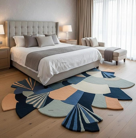 Hand Tufted Wool Rug 15x20 Ft – Modern Irregular Shape Aesthetic Carpet, 1 Inch Thick Pile, Anti-Skid Backing, Soft Handmade Woolen Area Rug for Living Room, Bedroom, Hall Décor